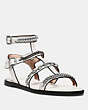 COACH®,HADDIE GLADIATOR SANDAL,Leather,Chalk,Front View