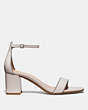 COACH®,MADDIE SANDAL,Leather,Chalk,Angle View