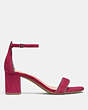 COACH®,MADDIE SANDAL,Suede,Bright Cherry,Angle View