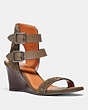 COACH®,ODESSA WEDGE,Suede,FATIGUE,Front View