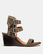 COACH®,ODESSA WEDGE,Suede,FATIGUE,Angle View