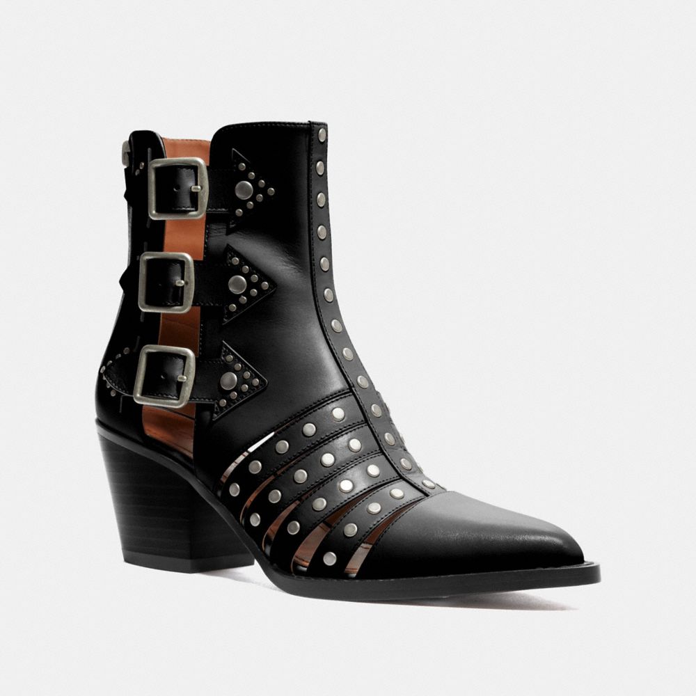 COACH®,PHEOBE BOOTIE,Leather,Black,Front View image number 0