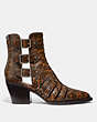 COACH®,PHEOBE BOOTIE IN SNAKESKIN,reptile,Burnt Sienna,Angle View