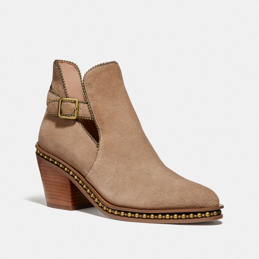 COACH®,PIPA BOOTIE,Suede,Oat,Front View image number 0