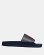 COACH®,SLIDE WITH COACH PATCH,Mixed Material,NAVY,Angle View