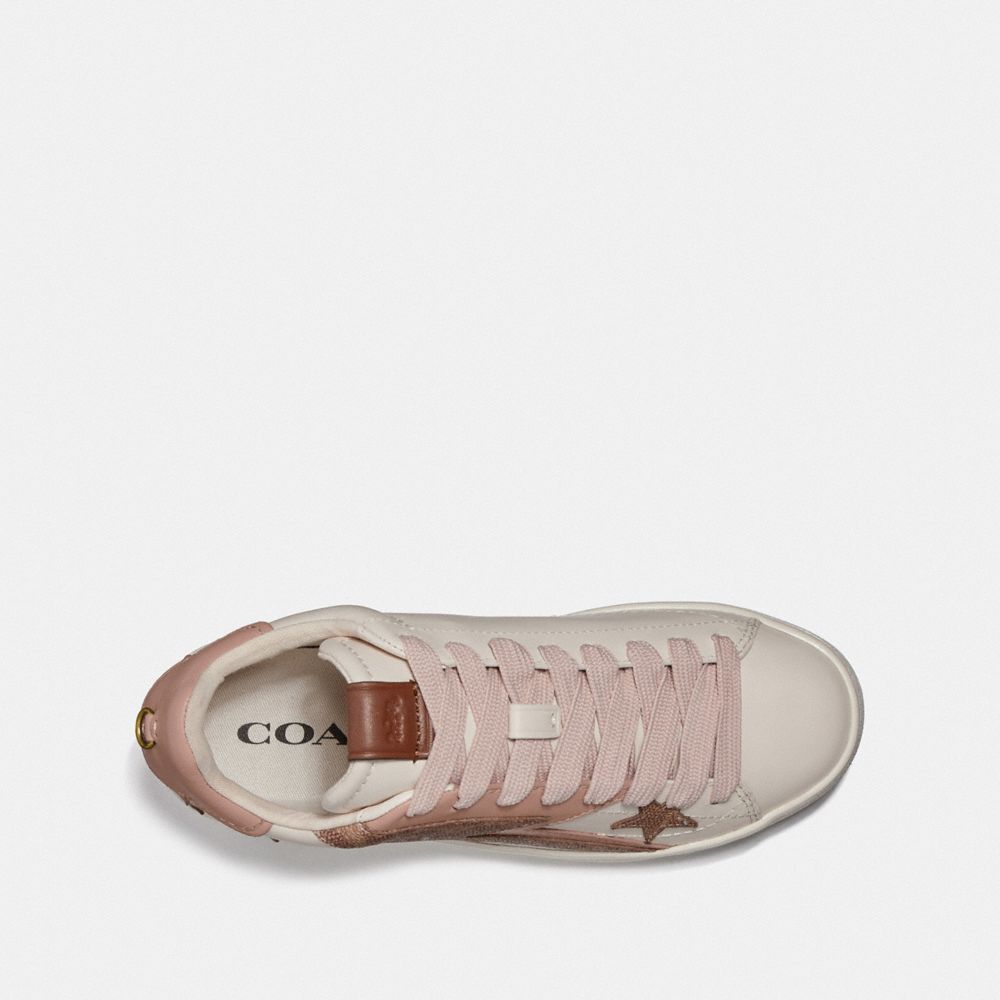 COACH®,C101 Low Top Sneaker With Glam Rock,,Inside View,Top View