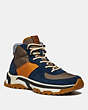 COACH®,C250 HIKER BOOT,Mixed Material,BLUE/YELLOW,Front View