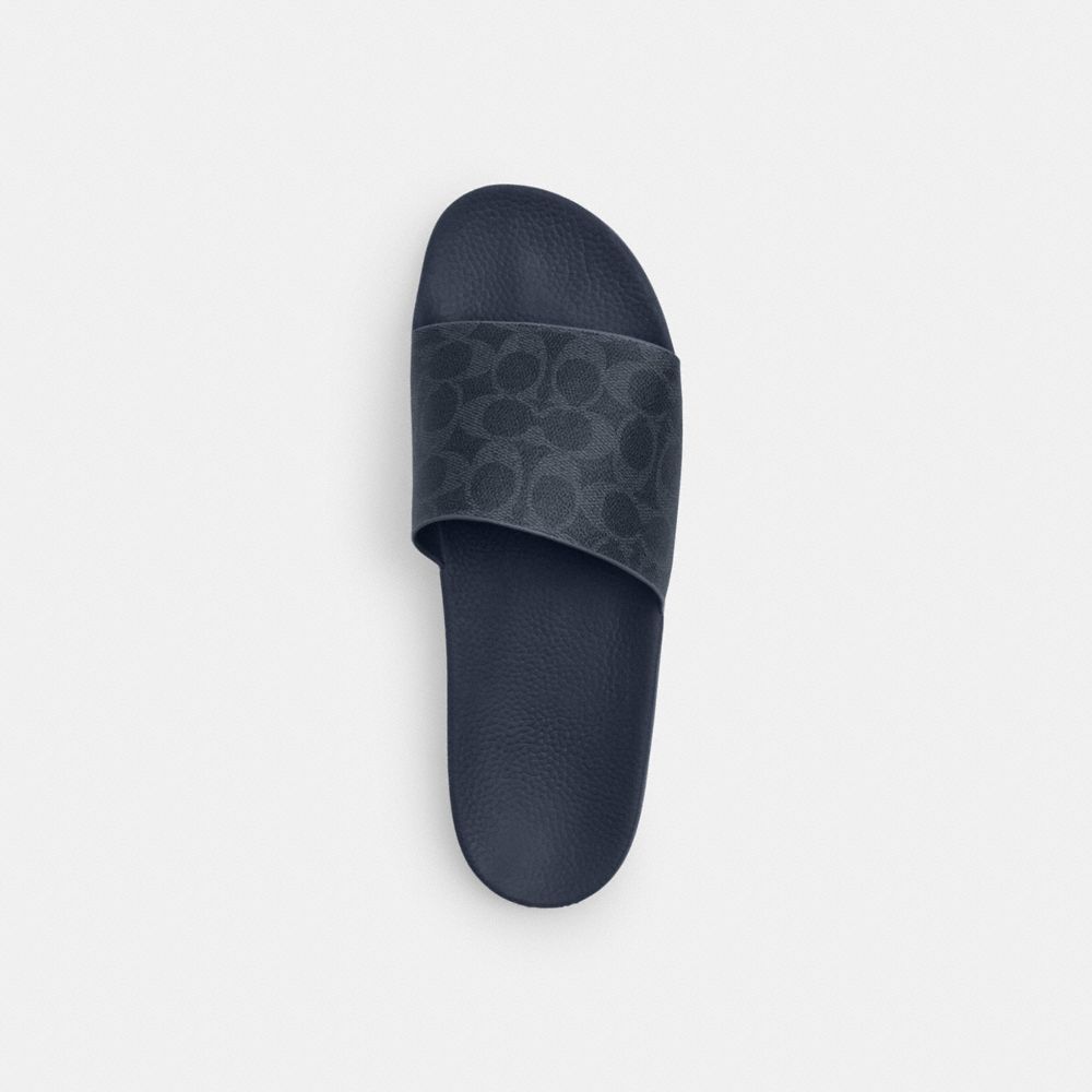 COACH®,Slide,Canvas,Rubber,Mesh,Slides,Traction,Casual,,Inside View,Top View