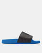 COACH®,SLIDE,Signature Coated Canvas,Blueberry,Angle View
