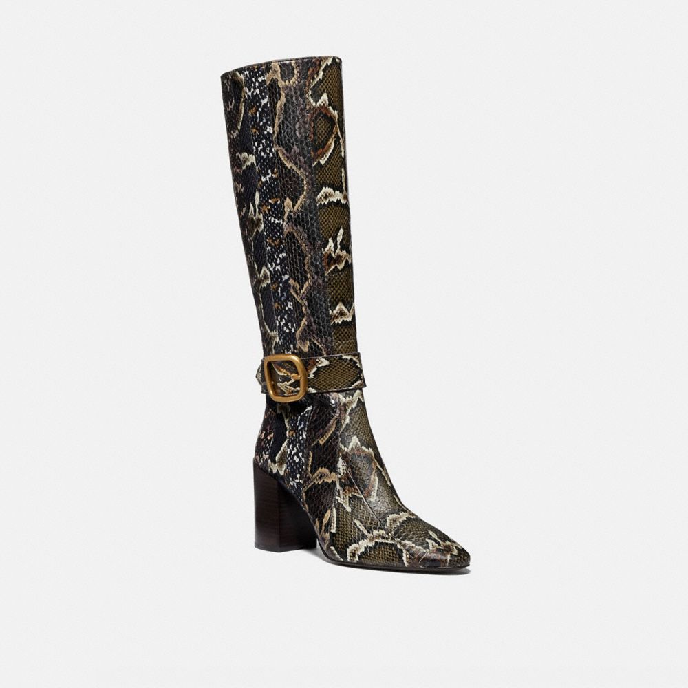 Bottes Evelyn en cuir de serpent COACH