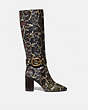 COACH®,EVELYN BOOT IN SNAKESKIN,reptile,Oxblood/Natural Multi,Angle View
