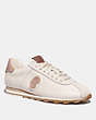 COACH®,C170 RETRO RUNNER WITH COACH PATCH,Leather/Suede,Chalk/Pale Blush,Front View