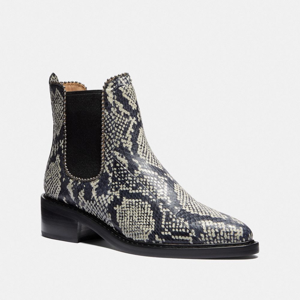 COACH Bowery Bootie In Snakeskin