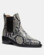 COACH®,BOWERY BOOTIE IN SNAKESKIN,Leather,Natural,Front View