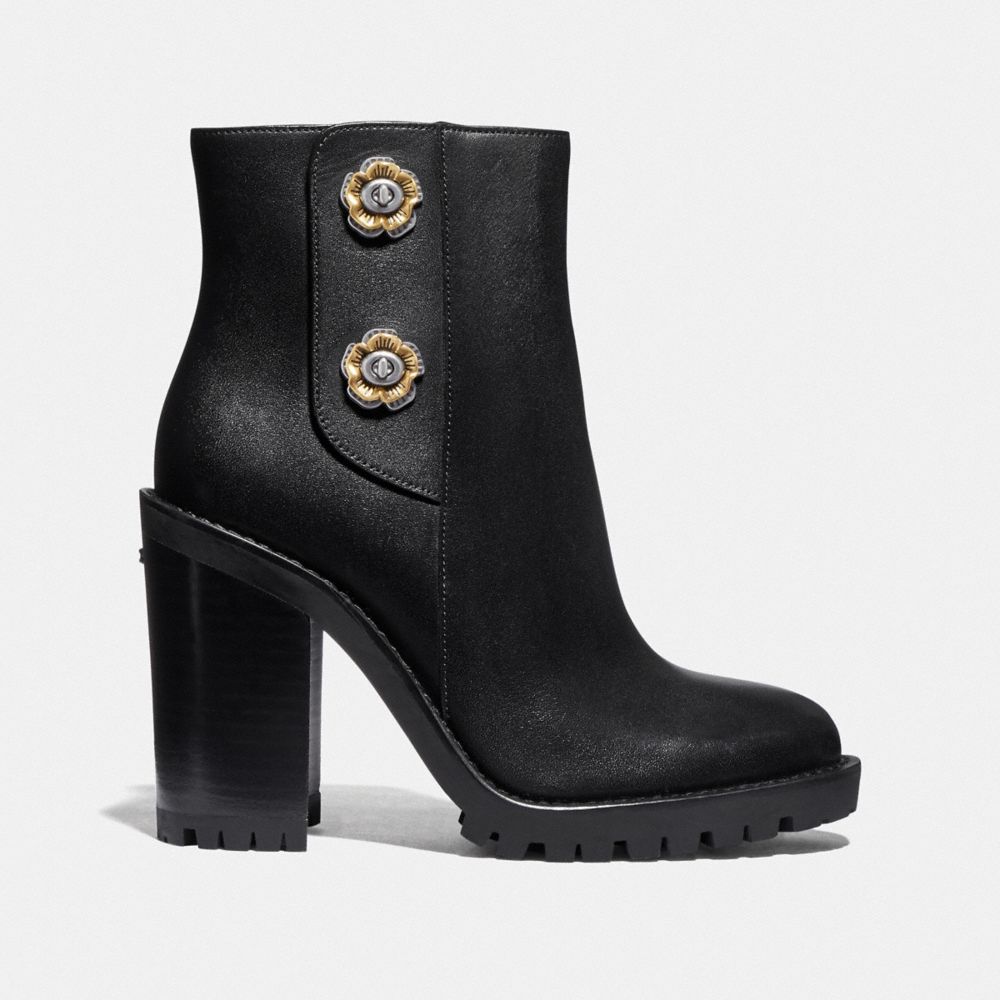 COACH®,BOTTINES HANA,Cuir,Noir,Angle View