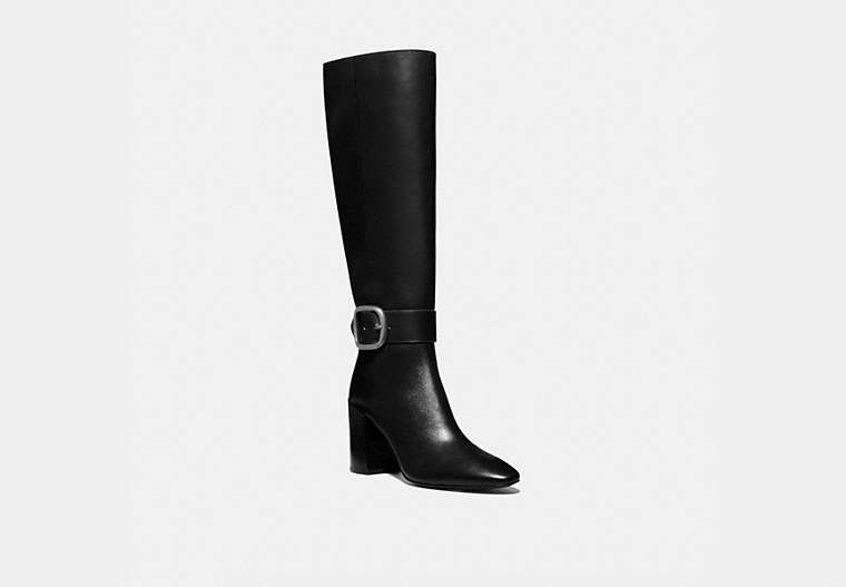 COACH®,EVELYN BOOT,Leather,Black,Front View image number 0