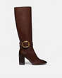 COACH®,EVELYN BOOT,Leather,Walnut brown,Angle View