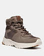 COACH®,C250 HIKER BOOT,Mixed Material,Dirty Grey Multi,Front View