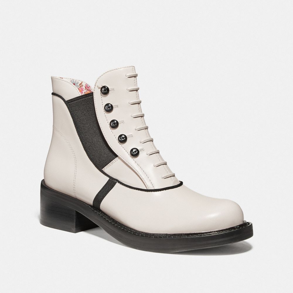 COACH®,COACH X TABITHA SIMMONS CHELSEA MOTO BOOTIE,Leather,Chalk,Front View image number 0