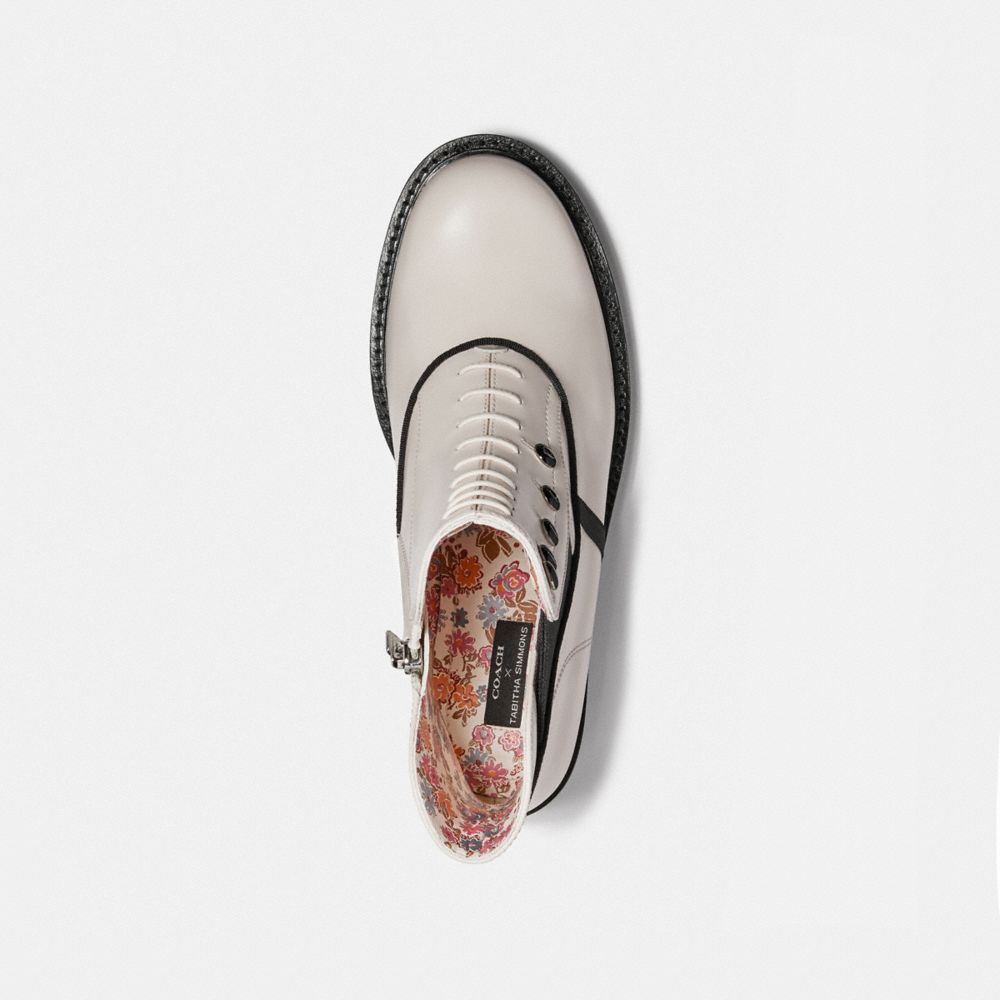 COACH®,Coach X Tabitha Simmons Chelsea Moto Bootie,,Inside View,Top View