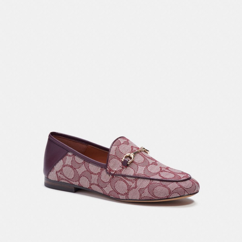 COACH®,HALEY LOAFER,Burgundy/ Cranberry,Front View