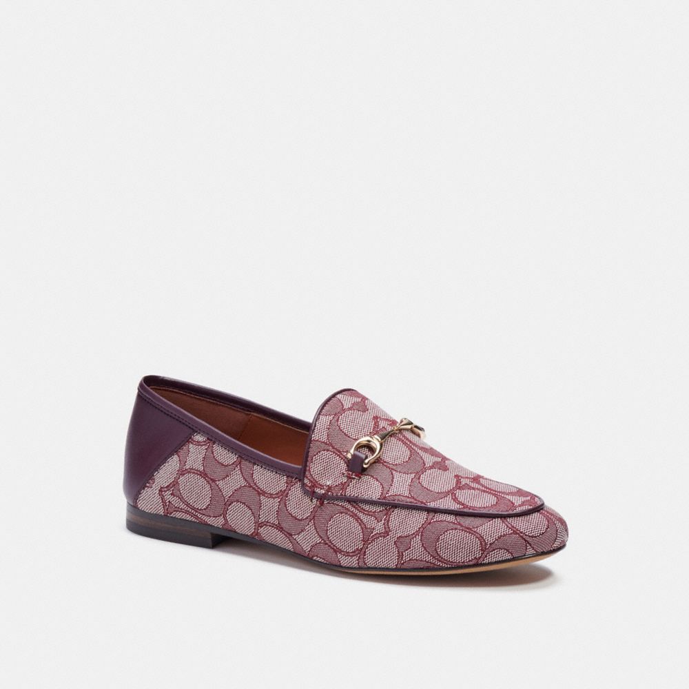 COACH®,MOCASSINS HALEY,Jacquard,Bourgogne/Canneberge,Front View