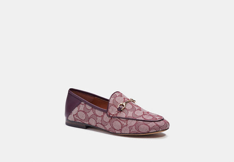 COACH®,HALEY LOAFER,Jacquard,Burgundy/ Cranberry,Front View