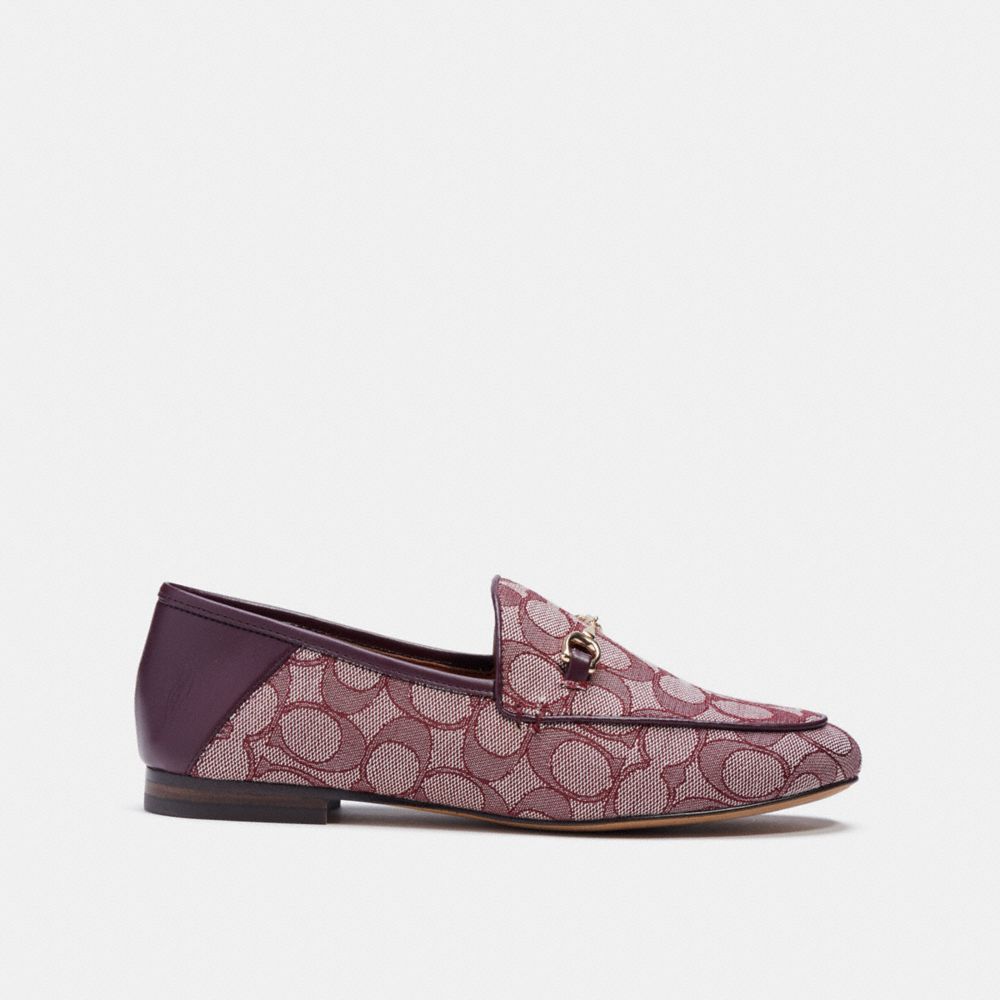 COACH®,HALEY LOAFER,Burgundy/ Cranberry,Angle View
