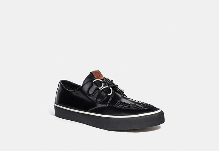 COACH®,C175 LOW TOP SNEAKER,Leather,Black,Front View