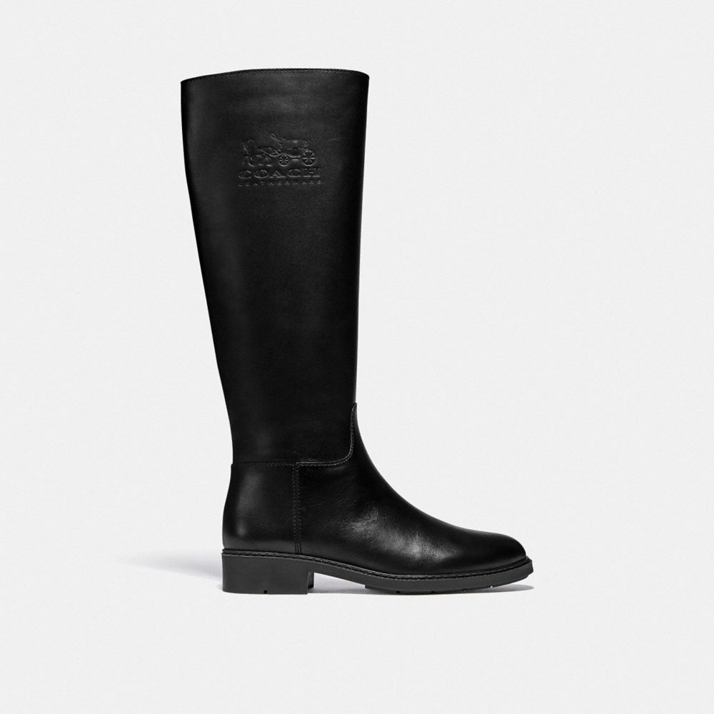 COACH®,RILEE BOOT,Leather,Black,Angle View