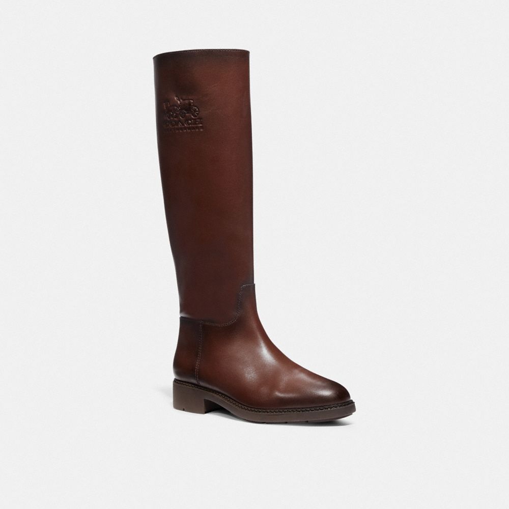 COACH®,RILEE BOOT,Leather,Walnut brown,Front View