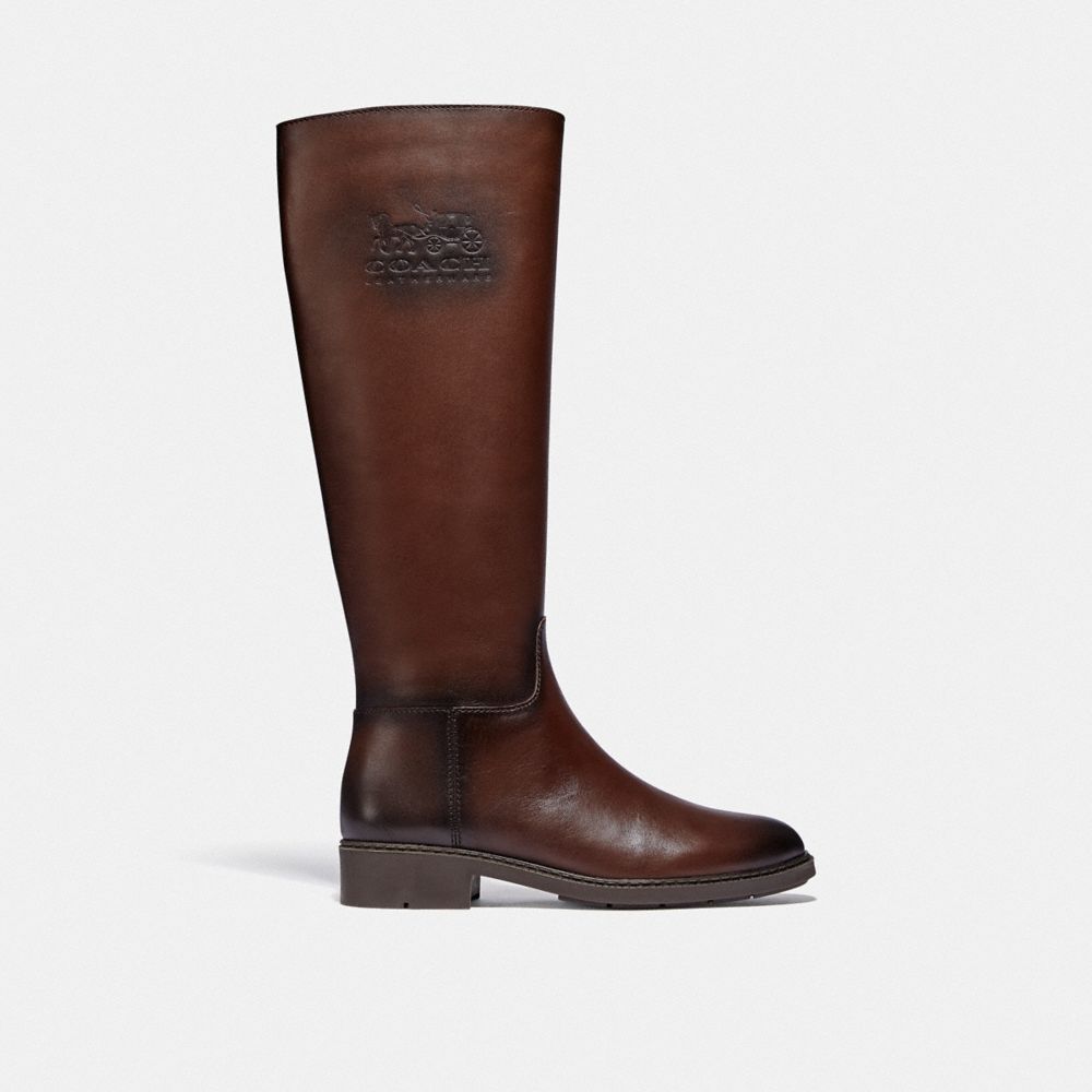 COACH®,RILEE BOOT,Leather,Walnut brown,Angle View