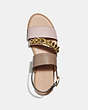 COACH®,HEATHER SANDAL,Leather,Seashell/Taupe,Inside View,Top View