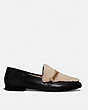 COACH®,HELENA LOAFER,Leather/Shearling,Black/Natural,Angle View