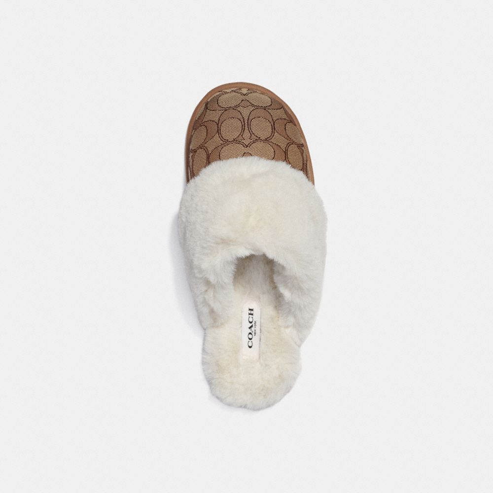 COACH®,ZIVA SLIPPER,KHAKI,Inside View,Top View