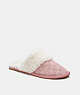 COACH®,ZIVA SLIPPER,fausse fourrure,ROSE,Front View