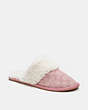 COACH®,ZIVA SLIPPER,fausse fourrure,ROSE,Front View