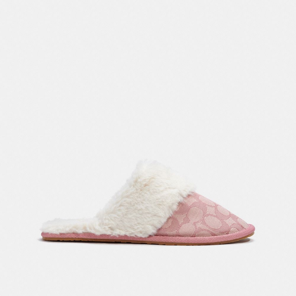 COACH®,ZIVA SLIPPER,PINK,Angle View