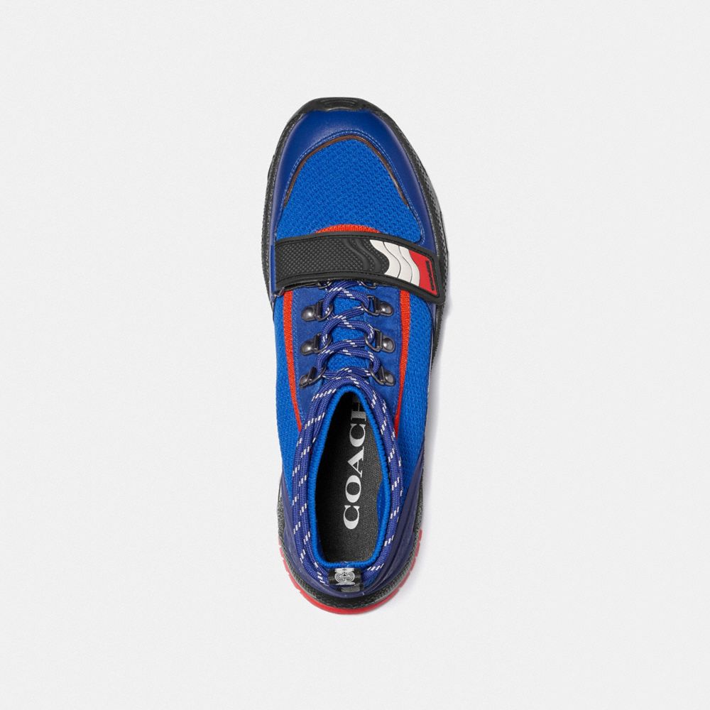 COACH®,C243 ONE STRAP RUNNER,Knit,Sport Blue/Multi,Inside View,Top View