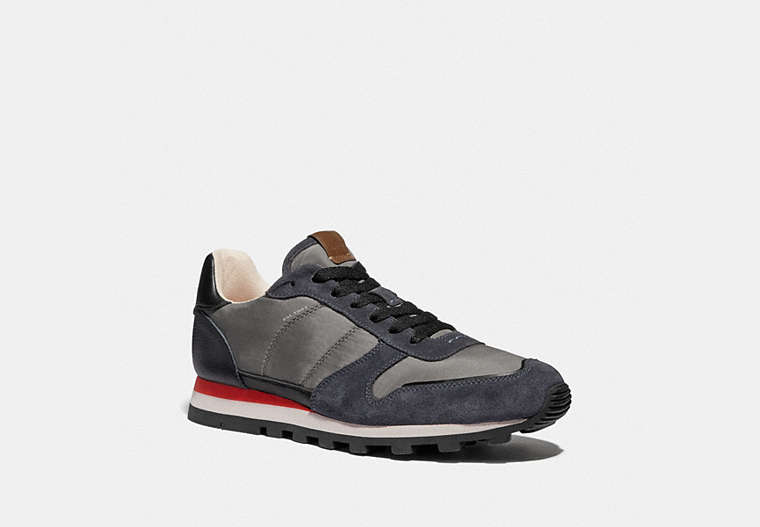 COACH®,C118 RUNNER,mixedmaterial,Midnight Navy Heather Grey,Front View