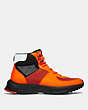 COACH®,C250 HIKER BOOT,mixedmaterial,FLUO ORANGE,Angle View