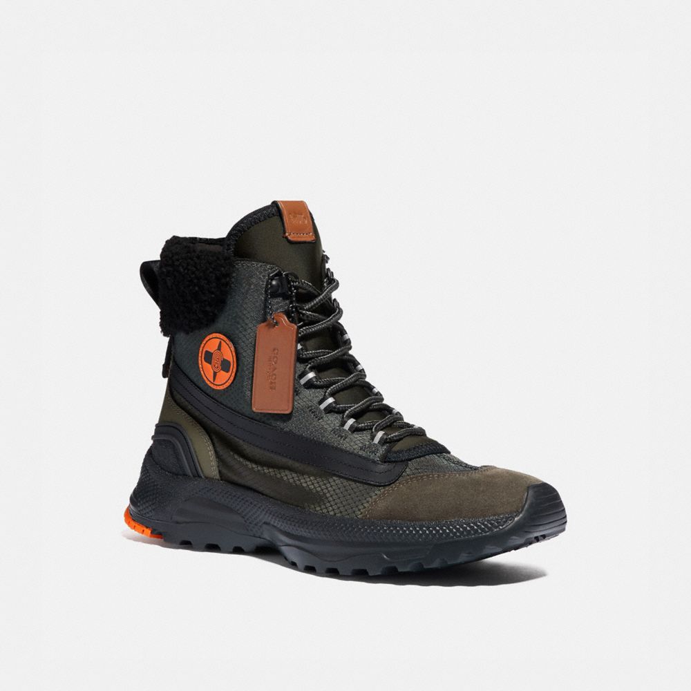 COACH®,COACH X MICHAEL B. JORDAN HYBRID COACH CITY HIKER,Mixed Material,Nnjts Mltry/Nnjts Orng,Front View