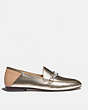 COACH®,HELENA LOAFER,metallicleather,Platinum Champagne,Angle View