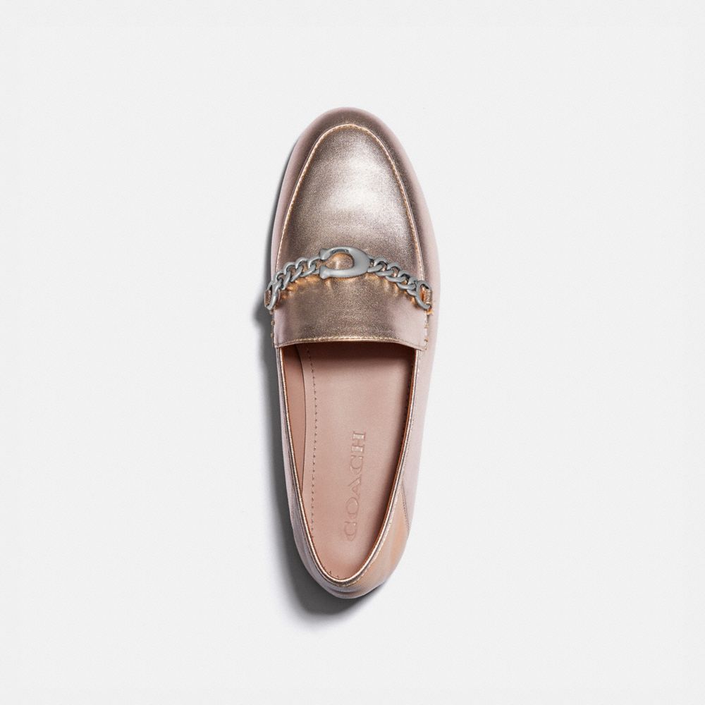 COACH®,HELENA LOAFER,metallicleather,Platinum Champagne,Inside View,Top View