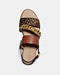 COACH®,HEATHER SANDAL,Leather,Natural/1941 Saddle,Inside View,Top View