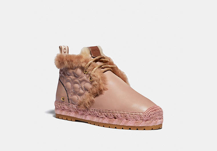 COACH®,AILEEN ESPADRILLE BOOTIE,Mixed Material,Pale Blush/Gingersnap,Front View