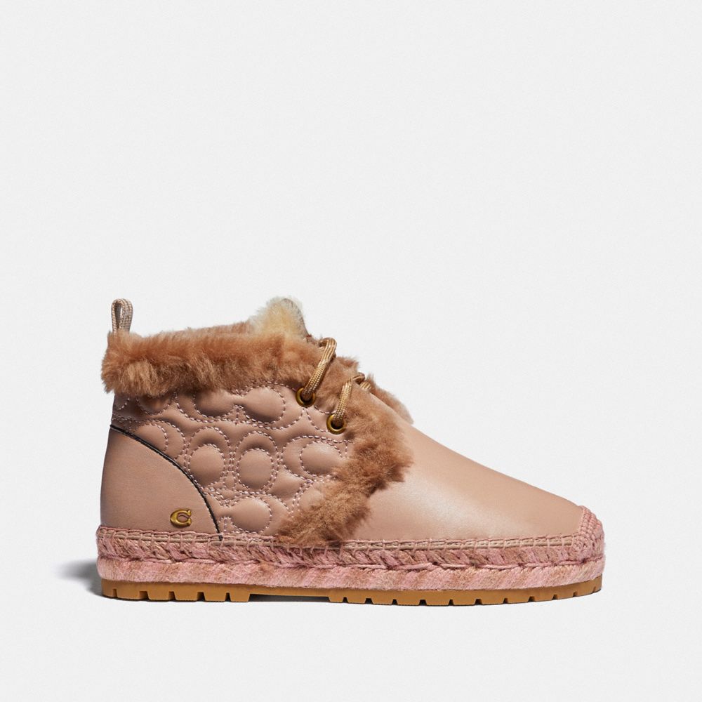 COACH®,AILEEN ESPADRILLE BOOTIE,Mixed Material,Pale Blush/Gingersnap,Angle View