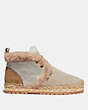 COACH®,AILEEN ESPADRILLE BOOTIE,Mixed Material,Oat/Light Caramel,Angle View