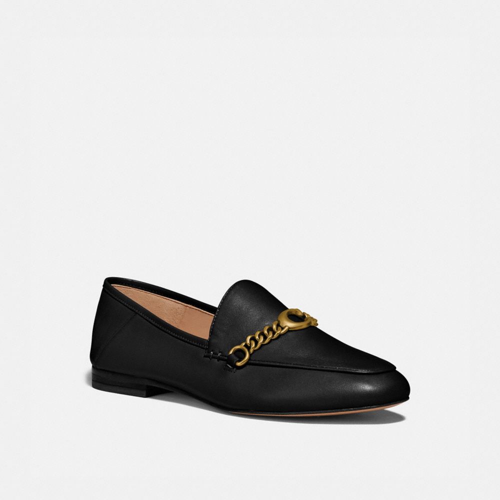 COACH®,HELENA LOAFER,Leather,Black,Front View