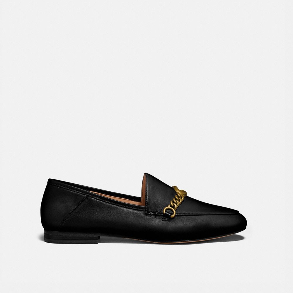 COACH®,HELENA LOAFER,Leather,Black,Angle View